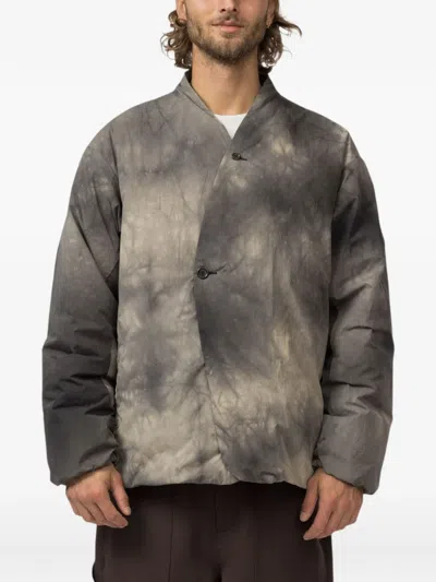 Snow Peak Shibori-dyed Down Jacket In Gray