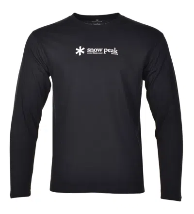 Snow Peak Soft Cotton Logo Long Sleeve T Shirt Black