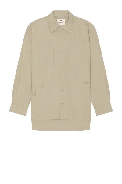 Snow Peak Takibi Light Ripstop Long Sleeve Shirt In Light Grey