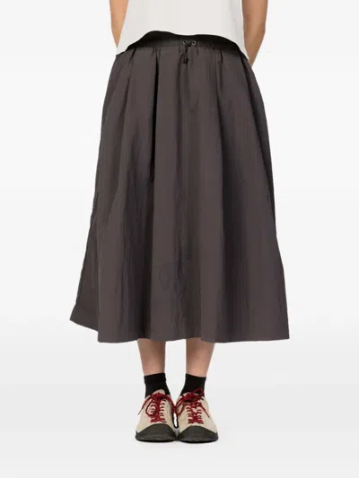 Snow Peak Washer Midi Skirt In Gray