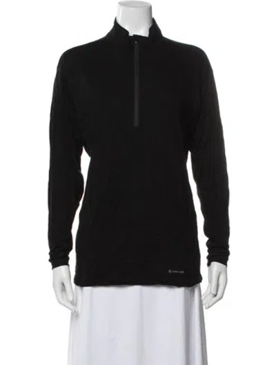 Pre-owned Snow Peak Wool Mock Neck Top In Black