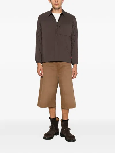 Snow Peak Zip-up Shirt Jacket In Brown