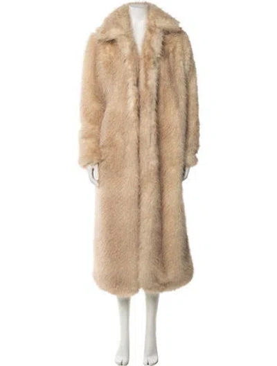 Pre-owned Snow Xue Gao Wool Faux Fur Coat W/ Tags In Neutral