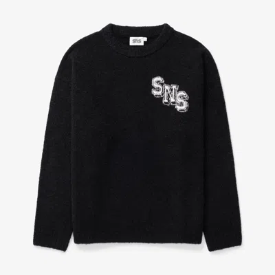 Sns Boucle Knit Crewneck In Black