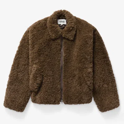 Sns Faux Fur Jacket In Brown