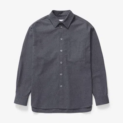 Sns Recycled Cotton Flannel Shirt In Gray