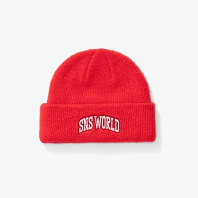 Sns World Beanie In Red