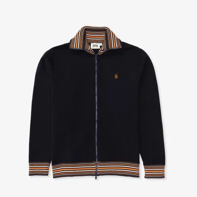 Sns Zipped Knitted Track Jacket In Blue