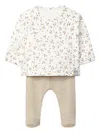 Snug Floral-pattern Trousers Set In Multi
