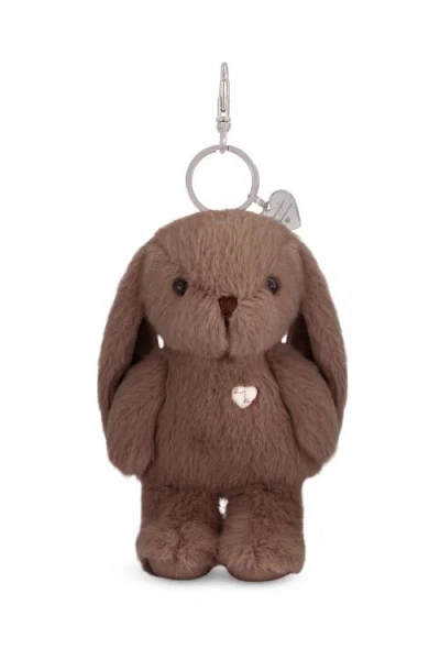Snuggle Bunnies Kids'  Penelope 6" Plush Bunny Keychain With Metal Swivel Clip In Brown