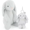 Snuggle Bunnies Stuffed Animal Penelope The Bunny & Keyring Set In Gray