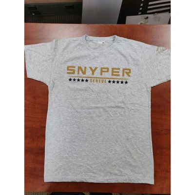 Snyper Men's Grey/ Gold T-shirt In Gray