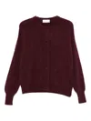So Allure Buttoned Wool Cardigan In Red