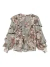 So Allure Floral-print Ruffled Blouse In Multi