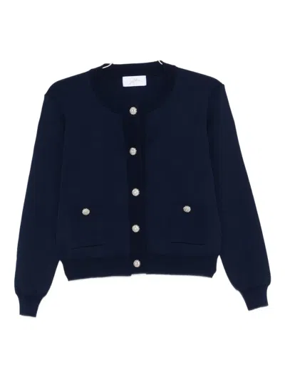 So Allure Round-neck Cardigan In Blue