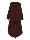 So Allure Ruffled High-neck Dress In Brown