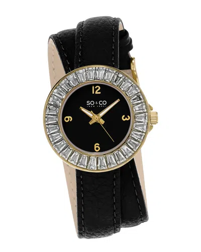 So & Co Women's Soho Crystal Watch In Black