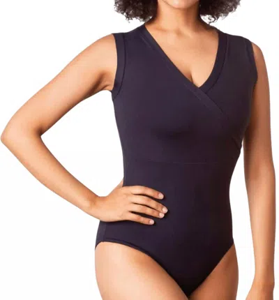 So Danca Yvette Plus Size Mock Wrap Tank Leotard In Black