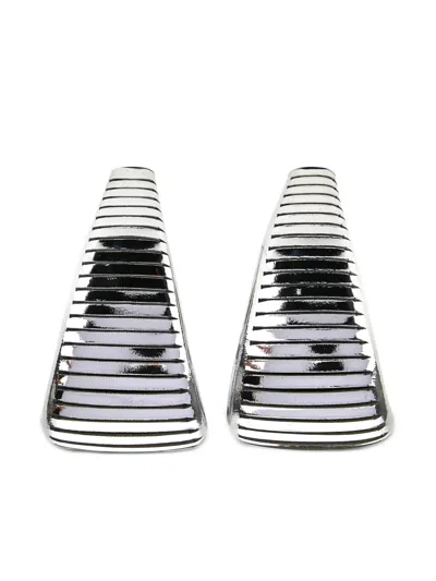 So-le Studio Leather Earrings In Silver