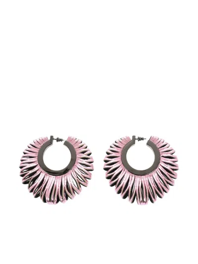 So-le Studio Metallic Leather Fringe Earrings