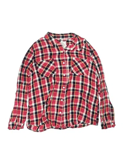 Pre-owned So Kids' Long Sleeve Button Down Shirt In Red