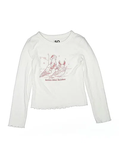 Pre-owned So Kids' Long Sleeve T-shirt In White