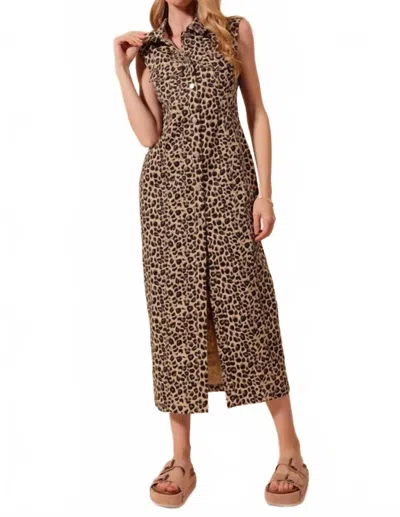 So Me Allison Midi Dress In Leopard In Multi