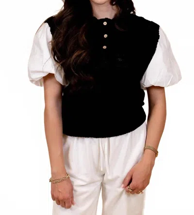 So Me Alyssa Knit Top In Black/white In Multi