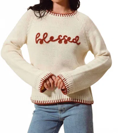 So Me Blessed Blanket Sticth Sweater In Ivory In Neutral