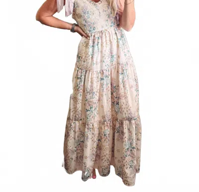 So Me Blush Garden Maxi Dress In Beige In Neutral