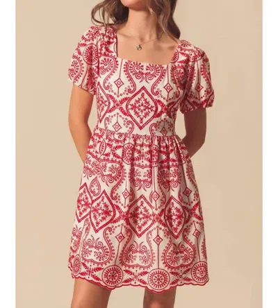 So Me Brunch Dress In Red