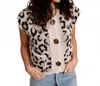 So Me Cannes Leopard Sweater Vest In Grey In Gray