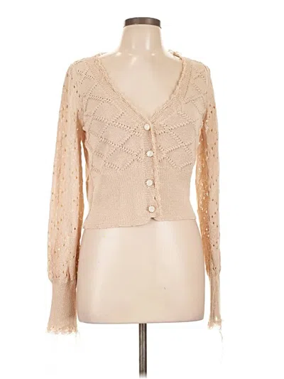 Pre-owned So Me Cardigan Sweater In Tan
