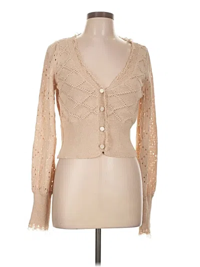 Pre-owned So Me Cardigan Sweater In Tan