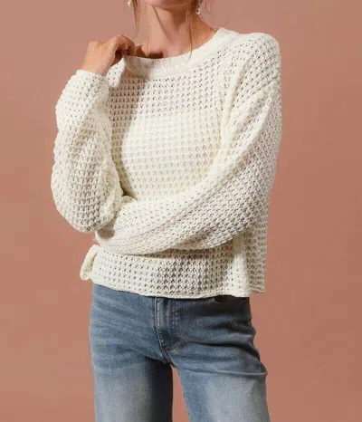 So Me Christi Crochet Sweater In Ivory In Neutral