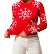 So Me Christmas Snowflake Knitted Sweater In Red/ivory In Multi