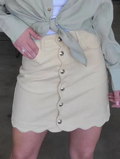 So Me Delia Skirt In Oatmeal In Brown