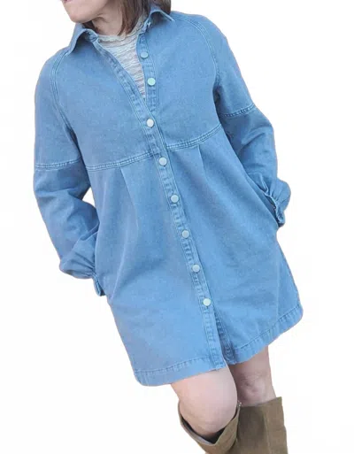 So Me Denim Mini Dress In Blue