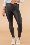 So Me Faux Leather Skinny Leggings In Black In Black