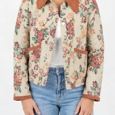So Me Flora Avenue Jacket In Brown Multi