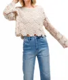 So Me Flower Crochet Crop Top In Beige In Neutral
