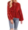 So Me Forever Festive Velvet Top In Red In Red