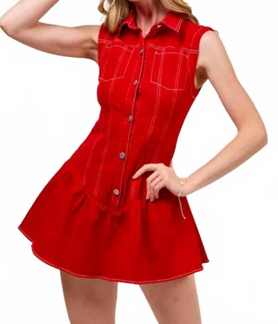 So Me Game Day Mini Dress With Shorts Lining In Red