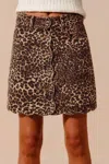 So Me Linda Denim Skirt In Leopard