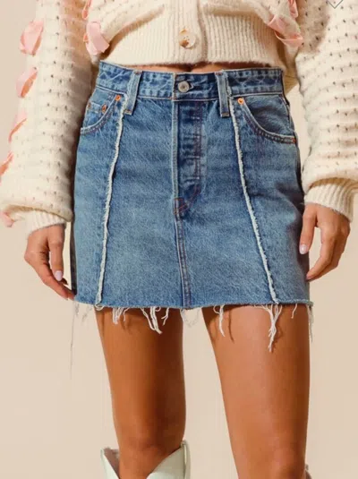 So Me Melissa Mini Skirt In Denim In Blue