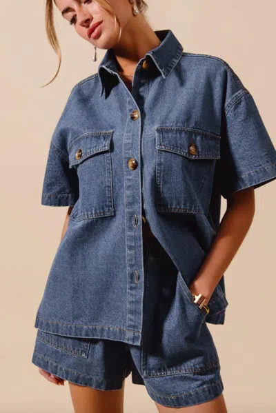So Me Morgan Denim Set In Chambray In Multi