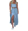 So Me My Dearest Maxi Skirt Set In Blue In Blue