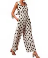 So Me Poppy Polka Dot Jumpsuit In White/black