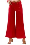 So Me Regina Mid Rise Wide Faux Leather Pants In Red In Red