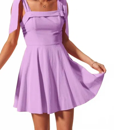So Me Ribbon Tie Mini Dress In Lavender In Purple